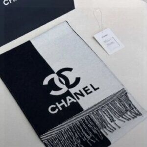 CHANEL Black and White Scarf